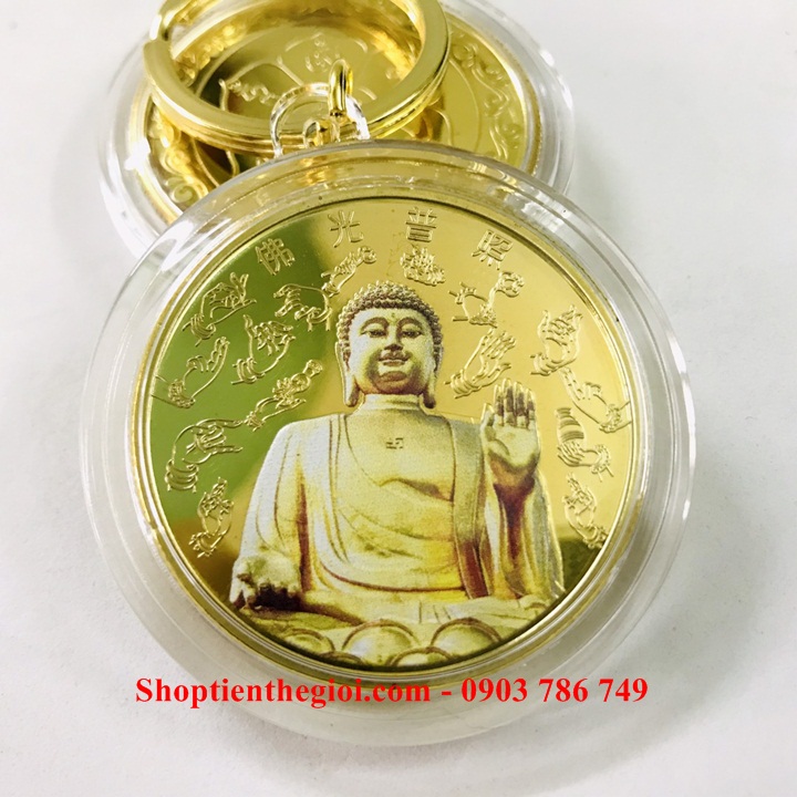 Móc Khóa Xu Phật A Di Đà In Màu - SP005200 